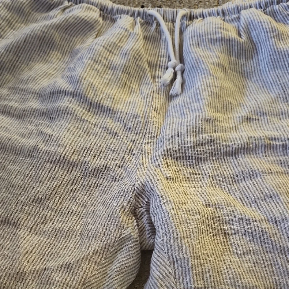 Brandy Melville Blue and White Striped Joggers - Picture 3 of 4